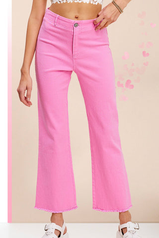 Soft Washed Stretchy High Waisted Flare Pants - Candy / XS - Pants