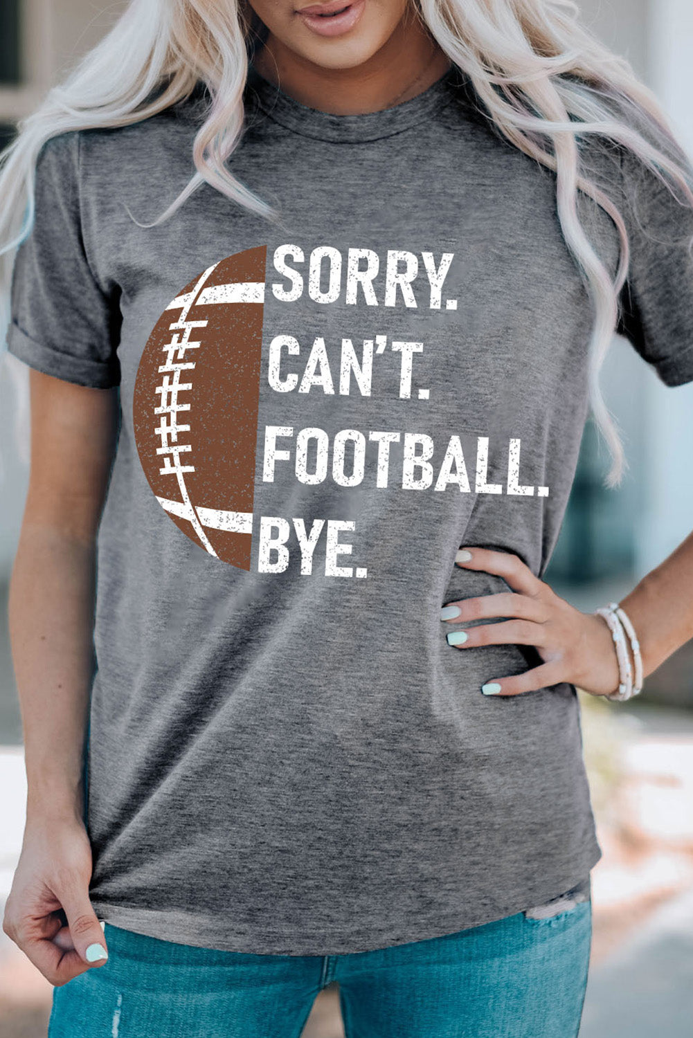 ’Sorry. Can’t. Football. Bye.’ Graphic Tee - S - Shirt