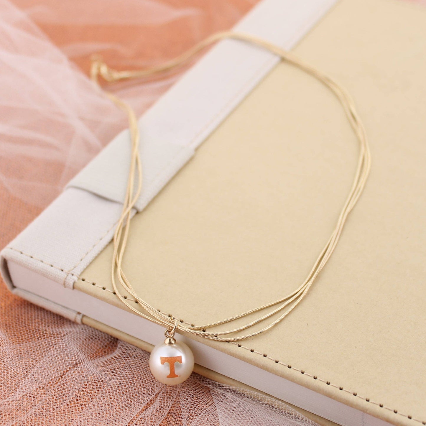 Tennessee Gold & Pearl Logo Necklace – Triple the Style All the Spirit - Accessories
