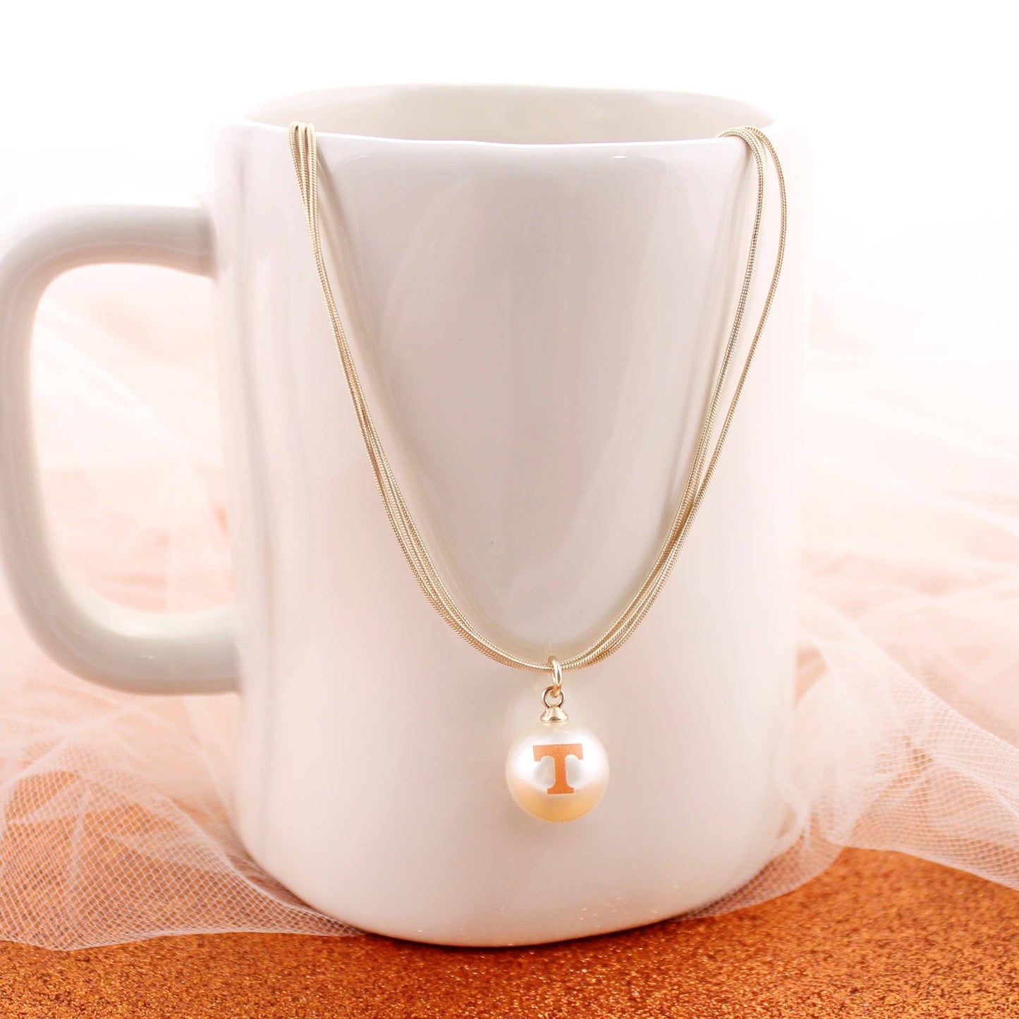 Tennessee Gold & Pearl Logo Necklace – Triple the Style All the Spirit - Accessories