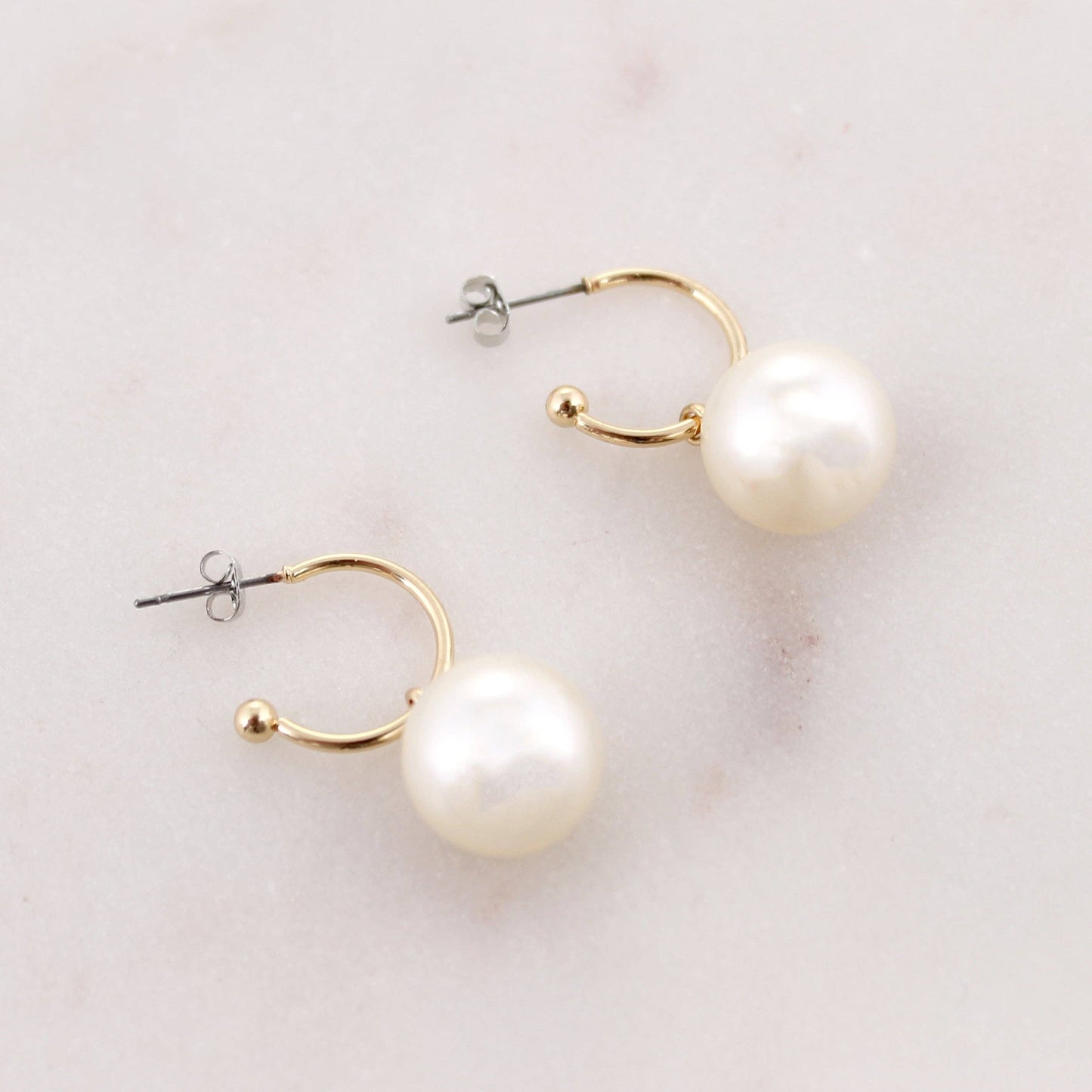 Tennessee Logo Pearl Hoop Earrings - Accessories