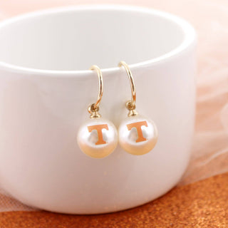 Tennessee Logo Pearl Hoop Earrings - Accessories