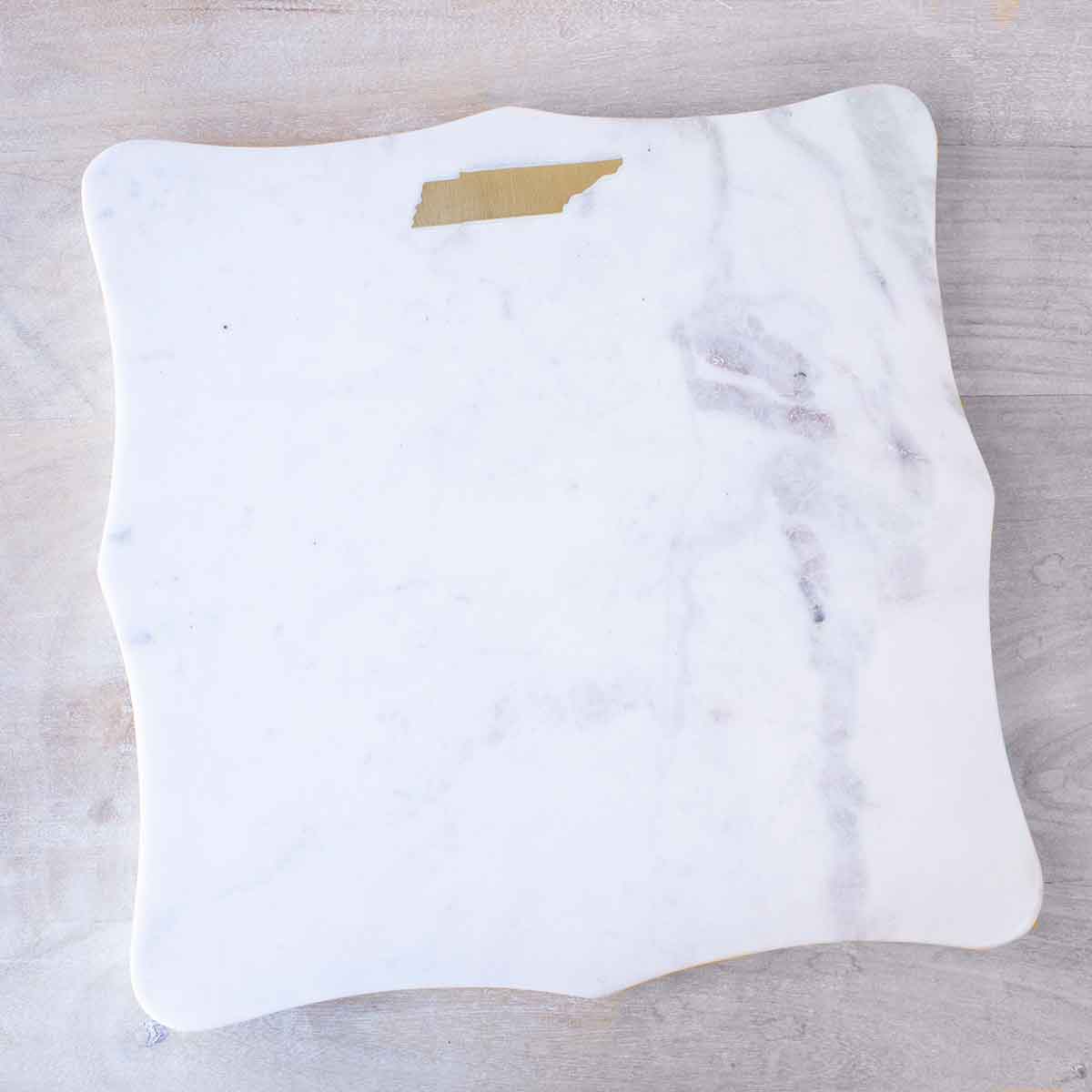 Tennessee Marble Serving Board – Elegant Gold Brass Detail - Home