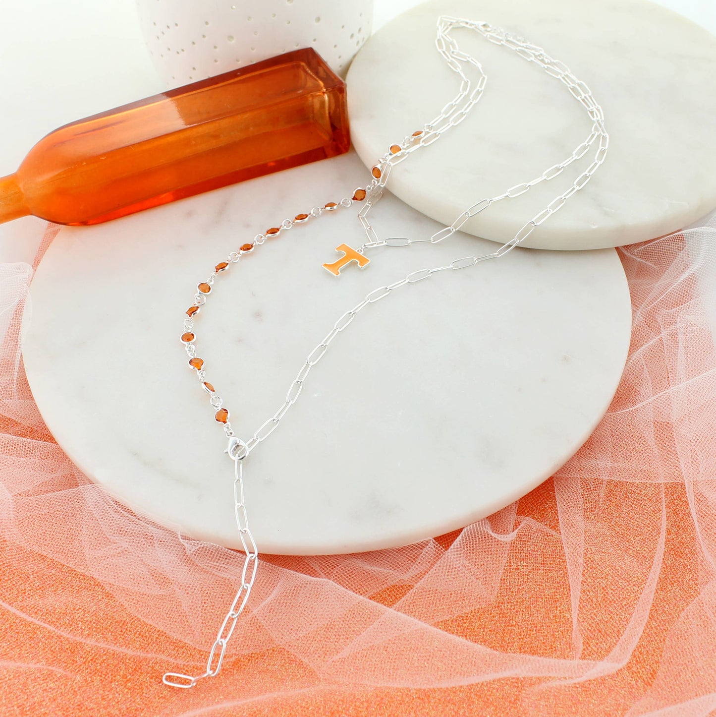 Tennessee Paperclip Chain Layered Necklace Set - Accessories