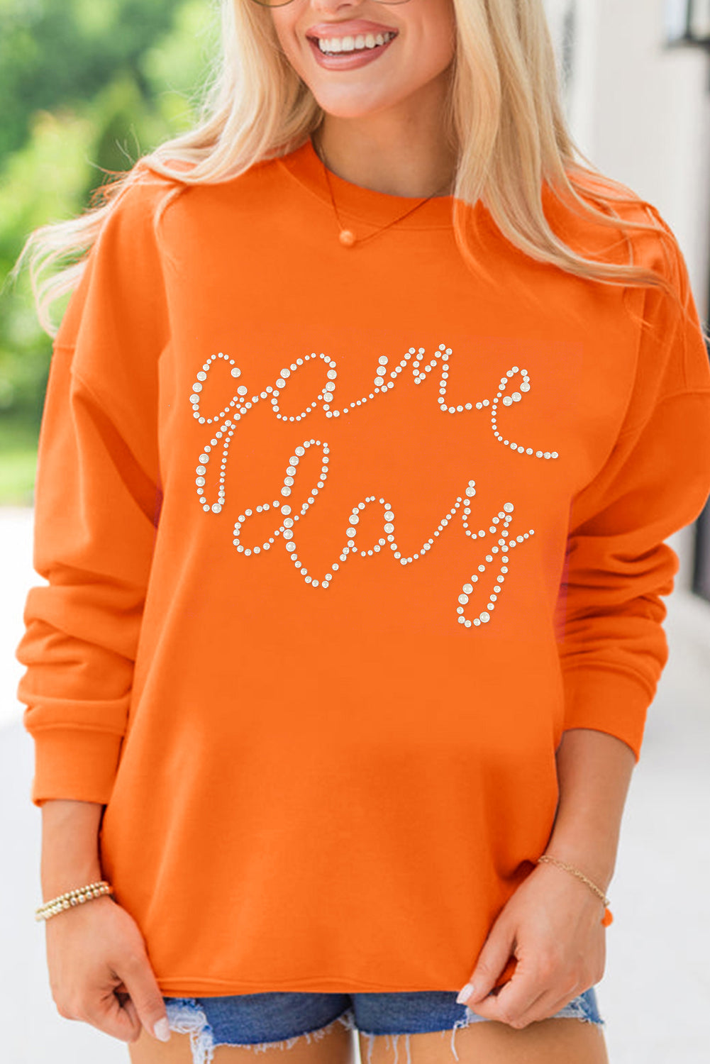 The “Game Day Glam” Sweatshirt - Women > Activewear > Tops > Long Sleeve