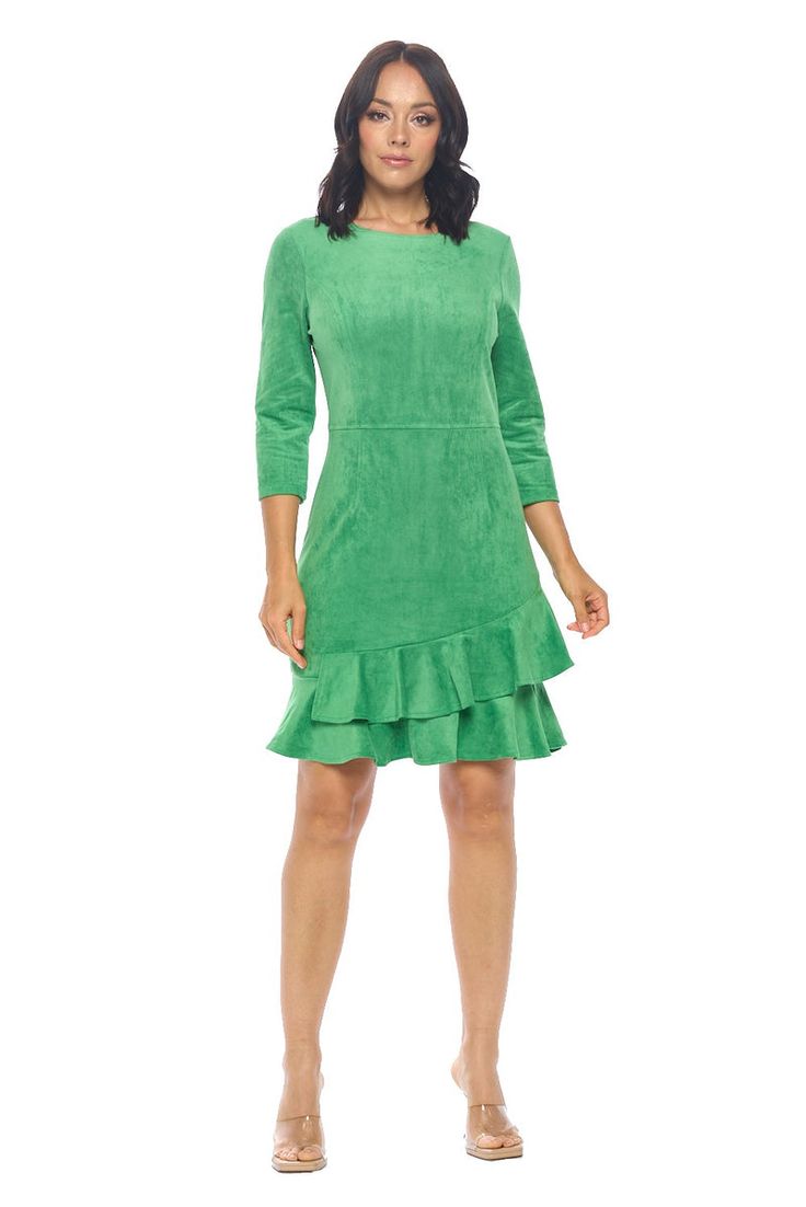 The Green Luxe Suede Dress - S - Dress