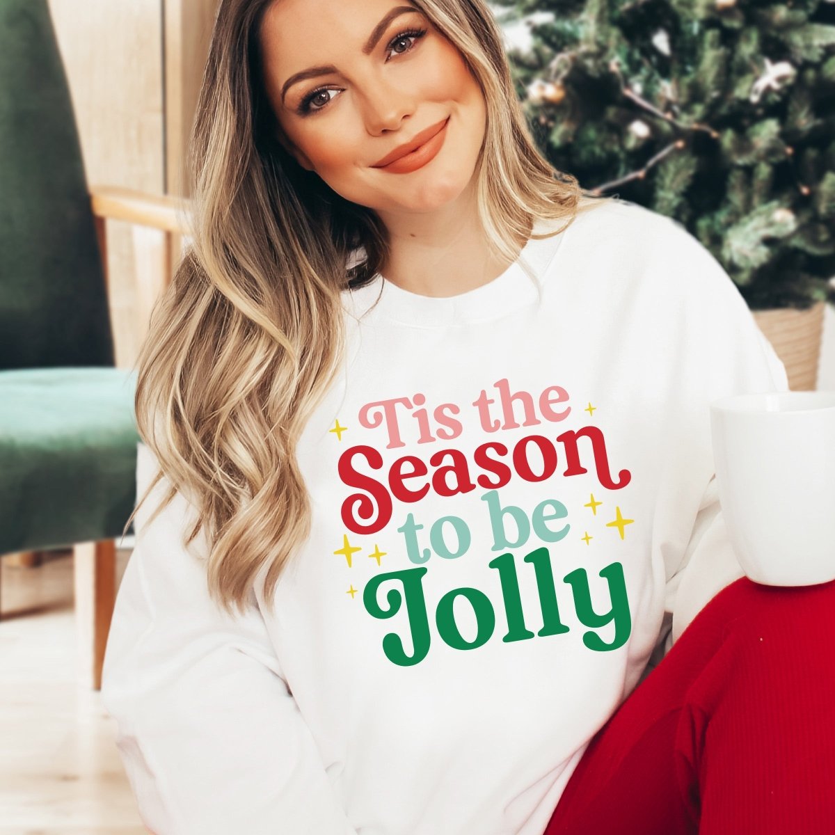 Tis The Season To Be Jolly Sweatshirt - Women > Tops > Tshirts > Graphic