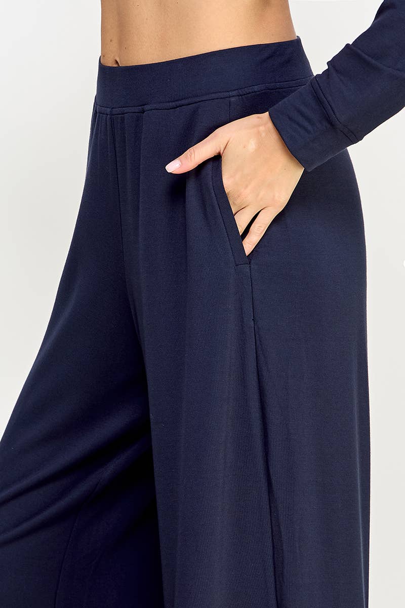 Navy Super Soft Wide-Leg Pants